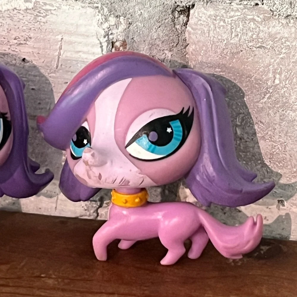 LPS Littlest Pet Shop Zoe Trent Dog Littlest Pet Shop #3533 Purple Pair‎ Of Two